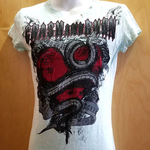 CRASH and BURN T SHIRT with Rhinestones S M